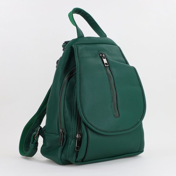 Genti Dama - Rucsac femei piele ecologica cu buzunare laterale Verde MariaC BS431MC2307220