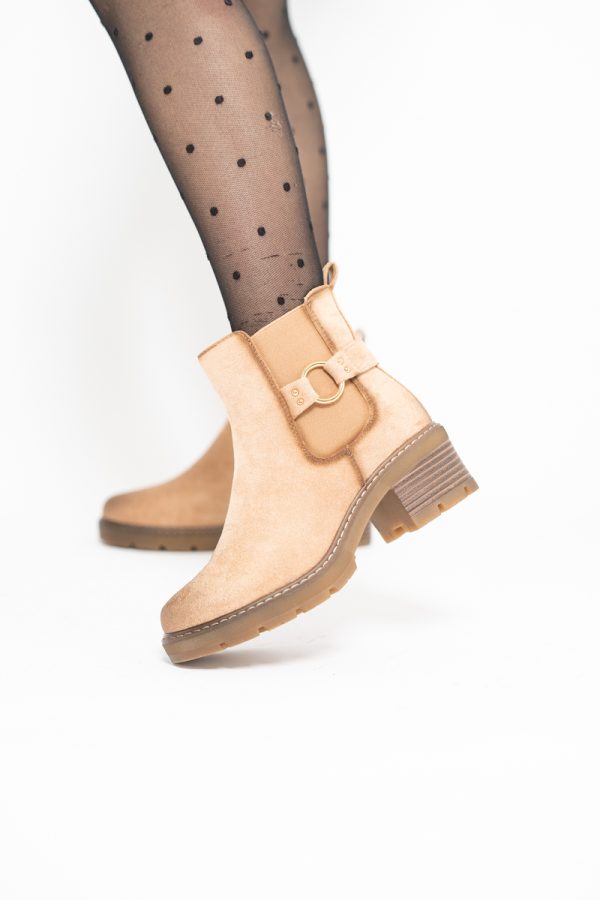 Botine damă din piele ecologică întoarsă Maro Capuccino (BS2611BO2310095) 135