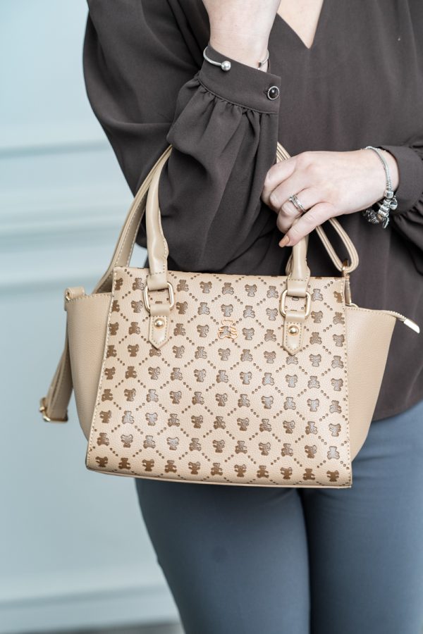 Geanta dama casual cu două compartimente bej Lulu Castagnette BS2319A2307367 119