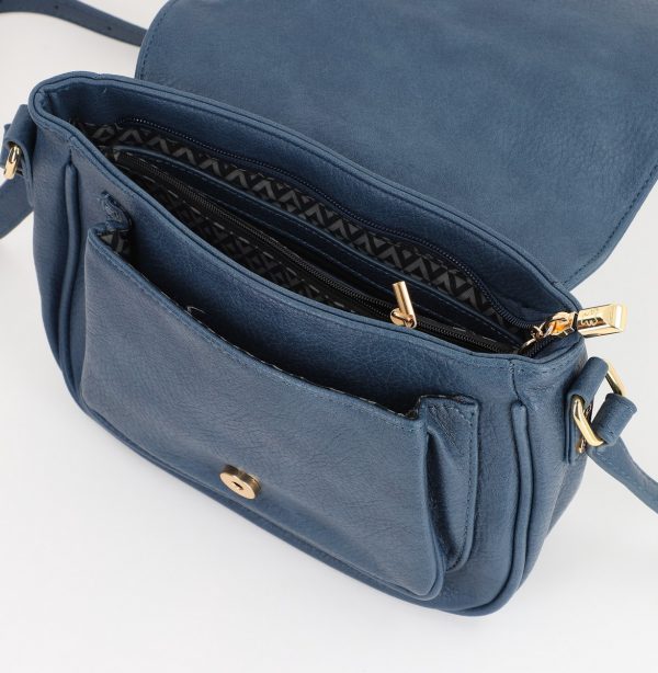 Geanta dama casual cu două compartimente albastru Lulu Castagnette BS23151A2307107 8