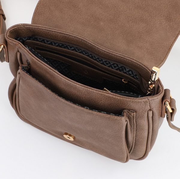 Geanta dama casual cu două compartimente cafeniu Lulu Castagnette BS23151A2307108 8