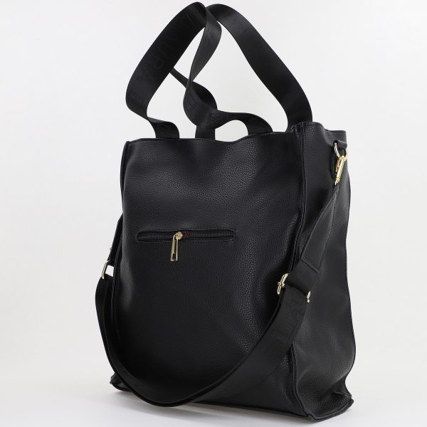 Geanta Shopper de dama din piele ecologica neagra cu buzunare si bretea Laura Biaggi BS2038SH23090347 7