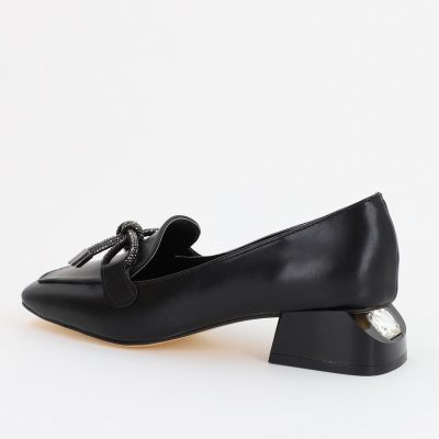 Pantofi Femei cu Toc Eleganti din Piele Ecologica Negru Mat