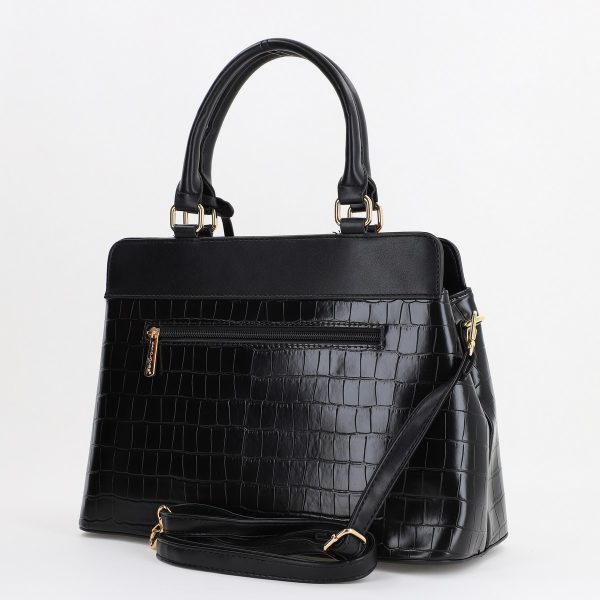 Poseta dama casual de mana din piele ecologica neagra David Jones (BS6757CM23090022) 8