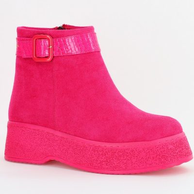 Ghete Damă cu Fermoar Piele Ecologică întoarsă culoare Fuchsia (BS010BT2310276)