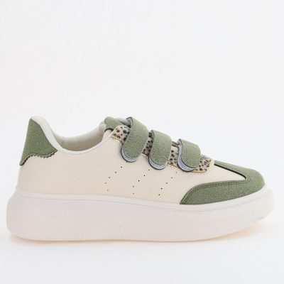 Pantofi din piele ecologică sport pentru dama verde