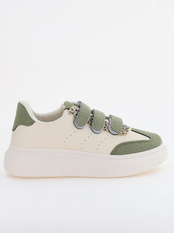 Pantofi sport dama din piele ecologică verde (BS257EV2310161) 5