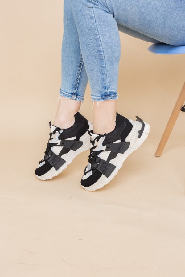 Pantofi sport damă cu elemente design reflectorizante Negru (BS302EV2401625) 9