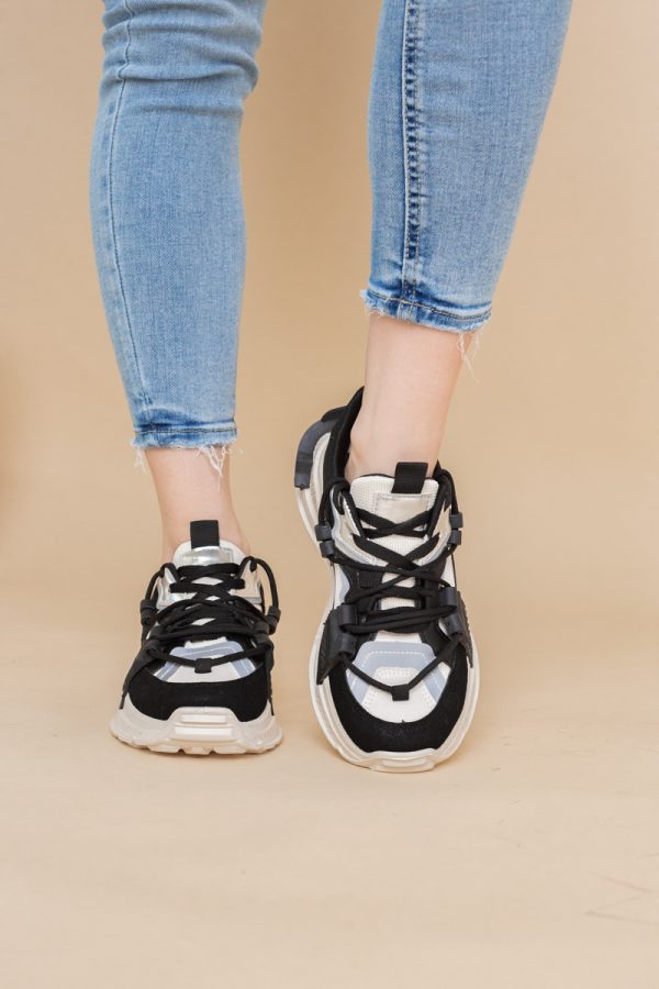 Pantofi sport damă cu elemente design reflectorizante Negru (BS302EV2401625) 7