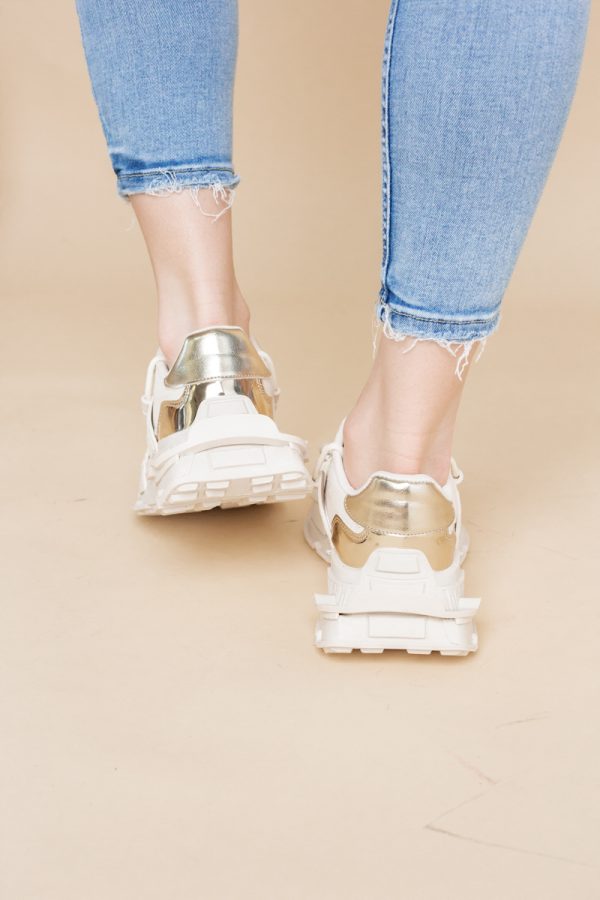 Pantofi sport damă cu elemente design reflectorizante Bej (BS302EV2401623) 9