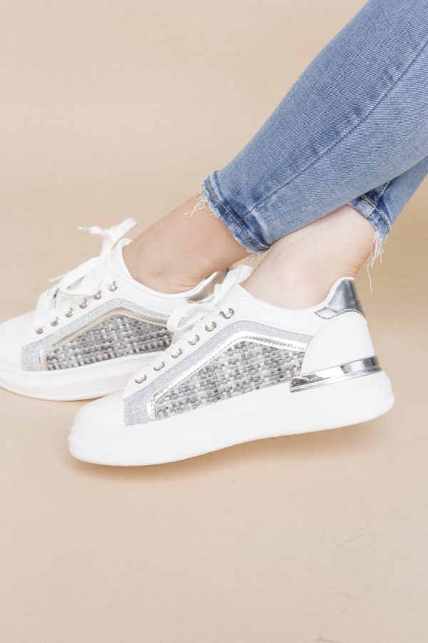 Pantofi damă sport casual piele ecologică Argintiu (BS329EV2401641) 7