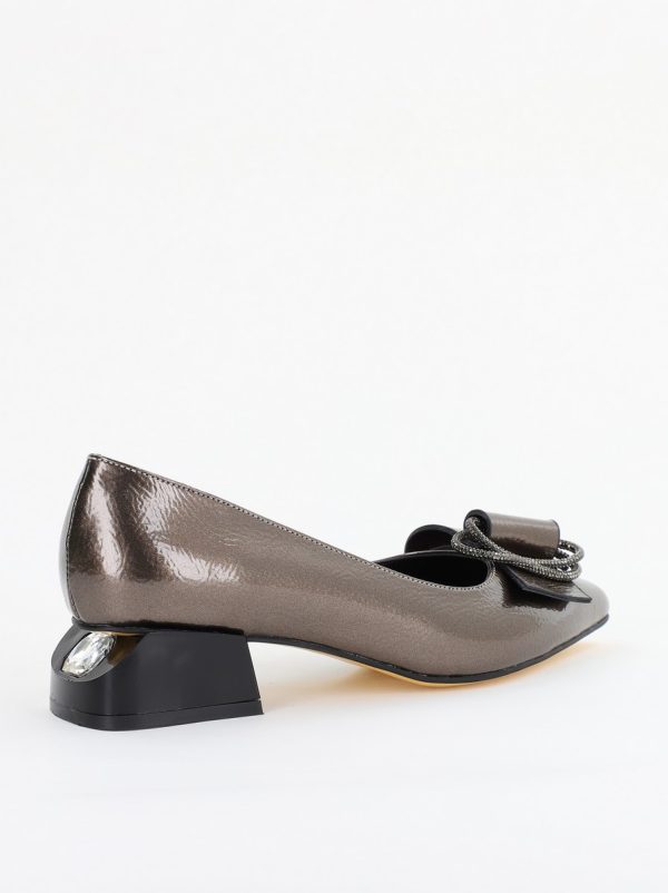 Pantofi cu Toc Eleganti din Piele Ecologica Texturată culoare Platina lucios - BS155BA2401517 6