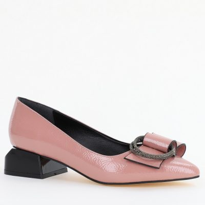 Pantofi cu Toc Eleganti din Piele Ecologica Texturată culoare Roz lucios - BS155BA2401512