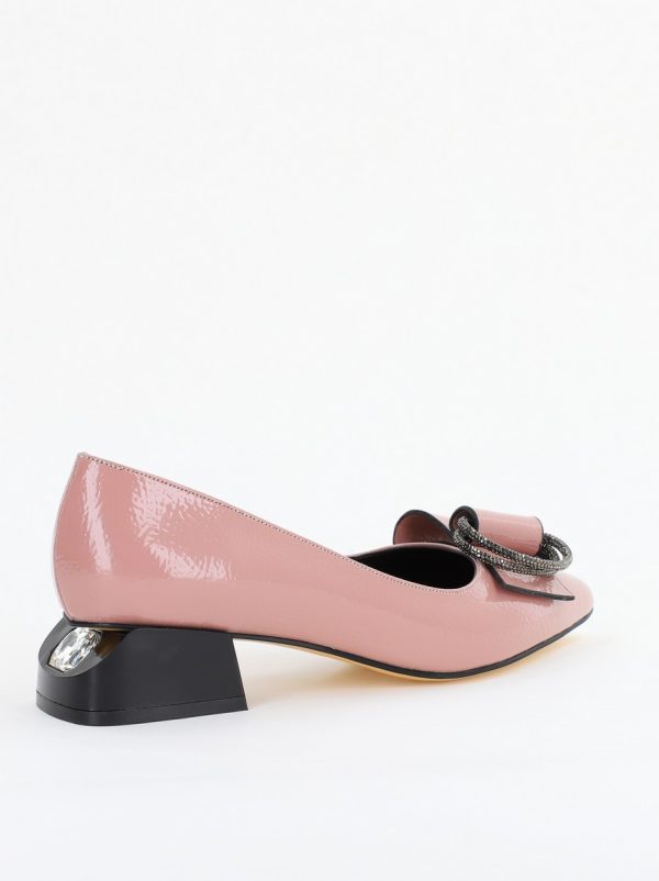 Pantofi cu Toc Eleganti din Piele Ecologica Texturată culoare Roz lucios - BS155BA2401512 6