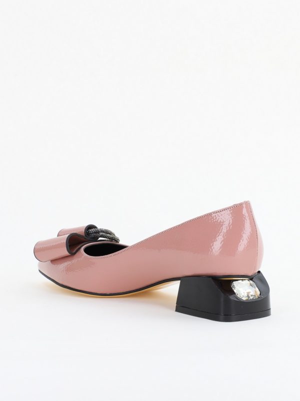 Pantofi cu Toc Eleganti din Piele Ecologica Texturată culoare Roz lucios - BS155BA2401512 7