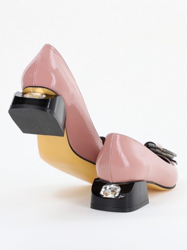 Pantofi cu Toc Eleganti din Piele Ecologica Texturată culoare Roz lucios - BS155BA2401512 8