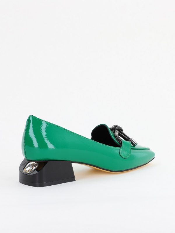 Pantofi cu Toc jos Eleganti din Piele Ecologica Verde - BS156BA2401501 6