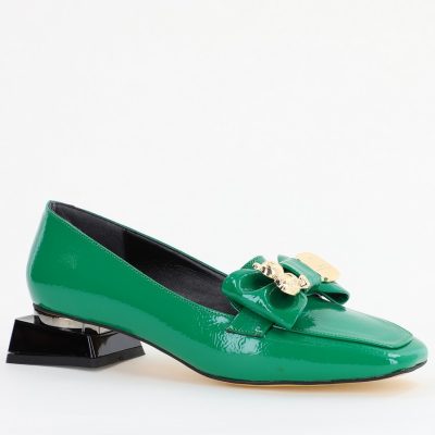 Incaltaminte Dama - Pantofi cu Toc jos Eleganti din Piele Ecologica Verde - BS161BA2401520