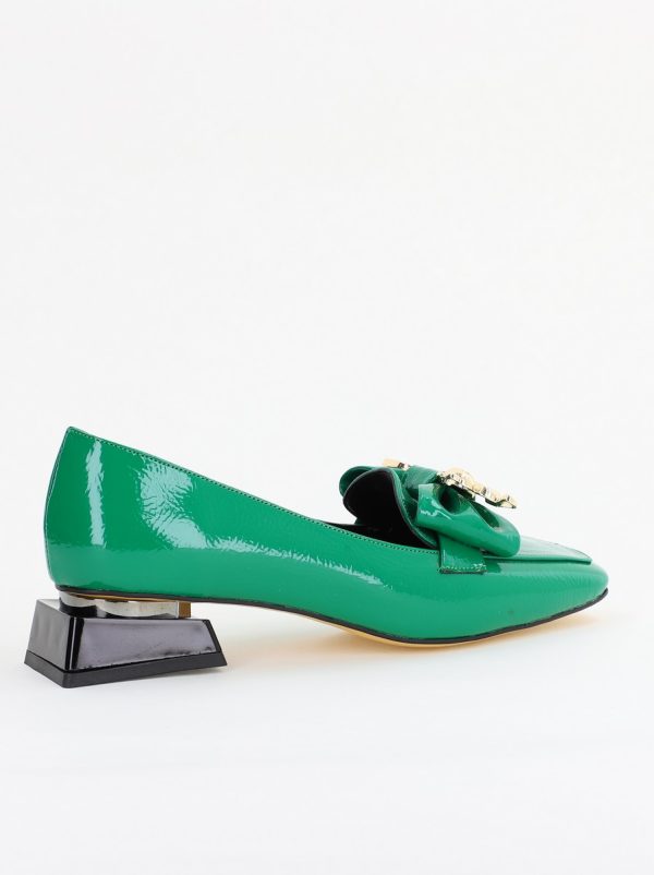 Pantofi cu Toc jos Eleganti din Piele Ecologica Verde - BS161BA2401520 6