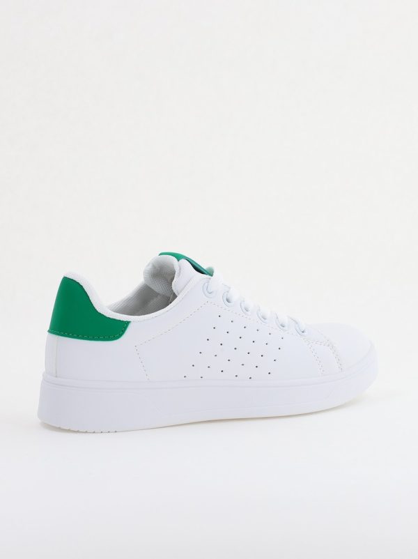 Pantofi damă sport casual piele ecologică Alb/Verde (BS311EV2401655) 7