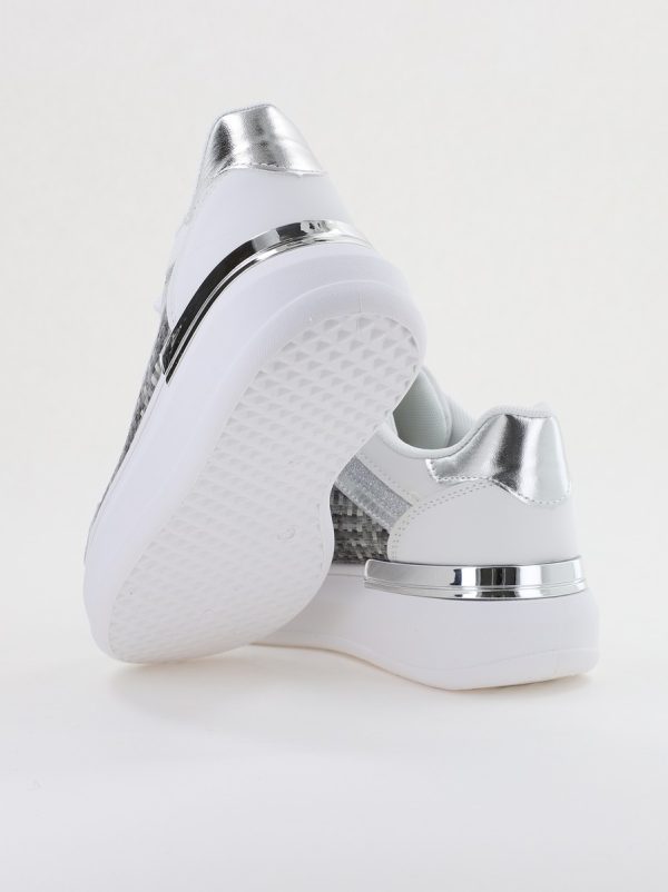 Pantofi damă sport casual piele ecologică Argintiu (BS329EV2401641) 4