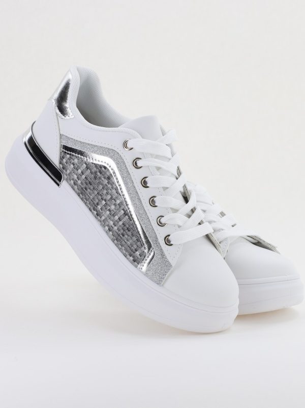 Pantofi damă sport casual piele ecologică Argintiu (BS329EV2401641) 5