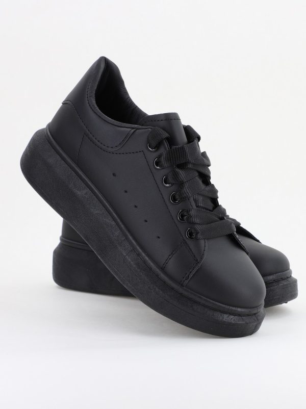 Pantofi damă sport casual piele ecologică Negru (BS632BO2401628) 5