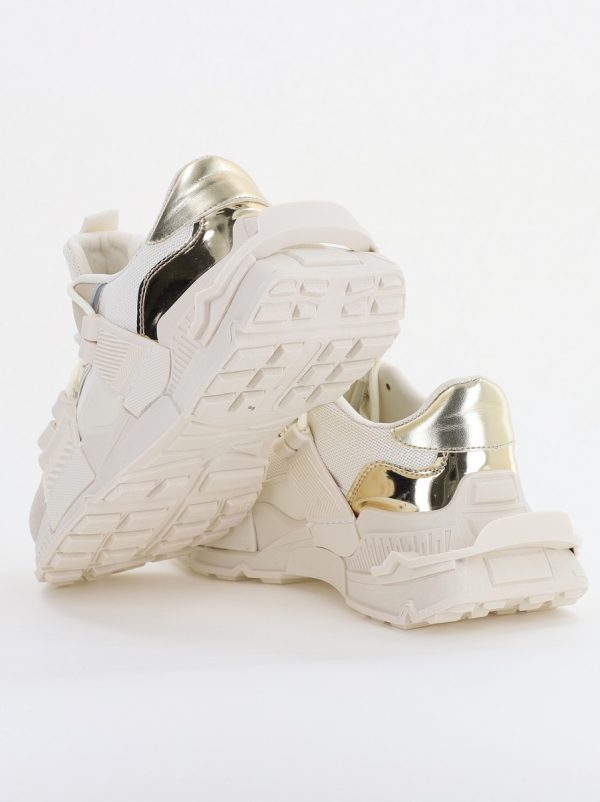 Pantofi sport damă cu elemente design reflectorizante Bej (BS302EV2401623) 4