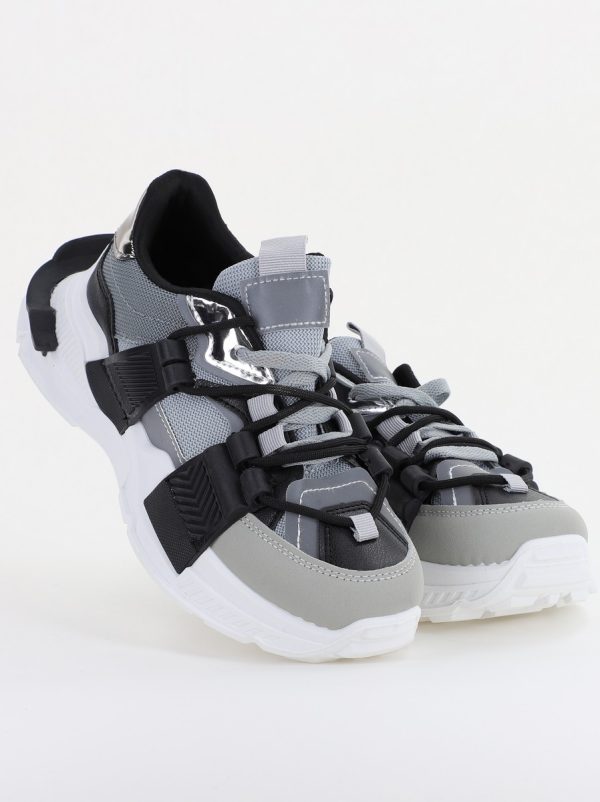 Pantofi sport damă cu elemente design reflectorizante Gri (BS302EV2401621) 5