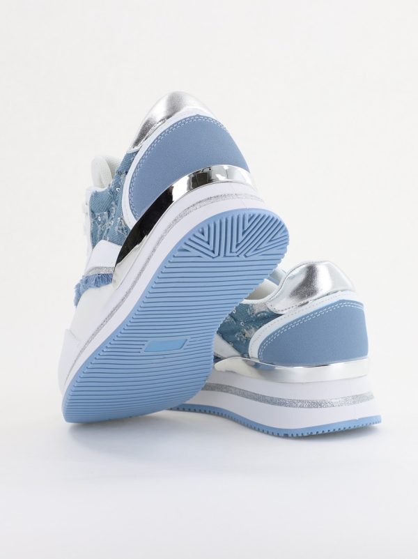 Pantofi sport damă piele ecologică și material textil Albastru (BS305EV2401632) 4