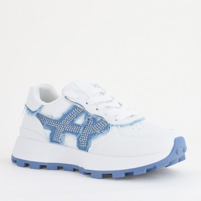 Pantofi Sport Dama - Pantofi sport damă piele ecologică și material textil Albastru (BS308EV2401639)