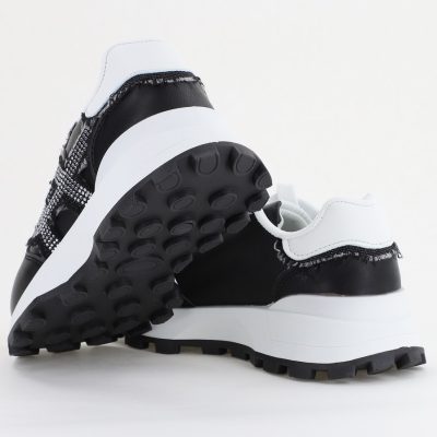 Pantofi sport damă piele ecologică și material textil Negru (BS308EV2401640)