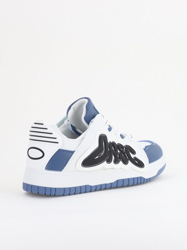 Sneakers damă sport piele ecologică Alb cu Albastru (BS296EV2401652) 7