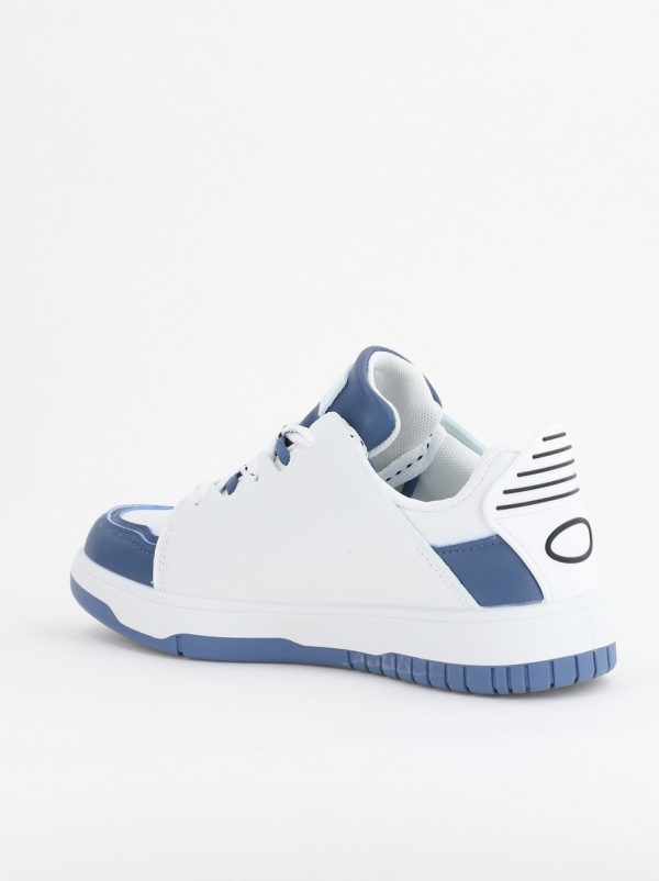 Sneakers damă sport piele ecologică Alb cu Albastru (BS296EV2401652) 8