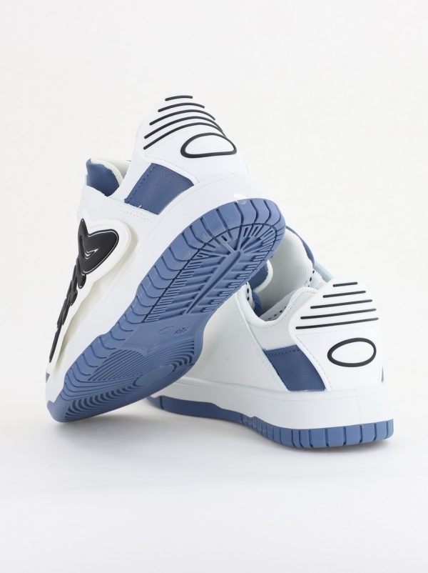 Sneakers damă sport piele ecologică Alb cu Albastru (BS296EV2401652) 4