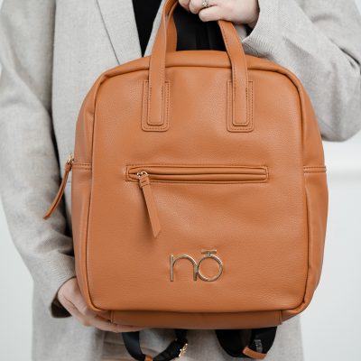 Rucsac casual NOBO cu un compartiment din piele ecologică Maro NBAG-R1170-C017