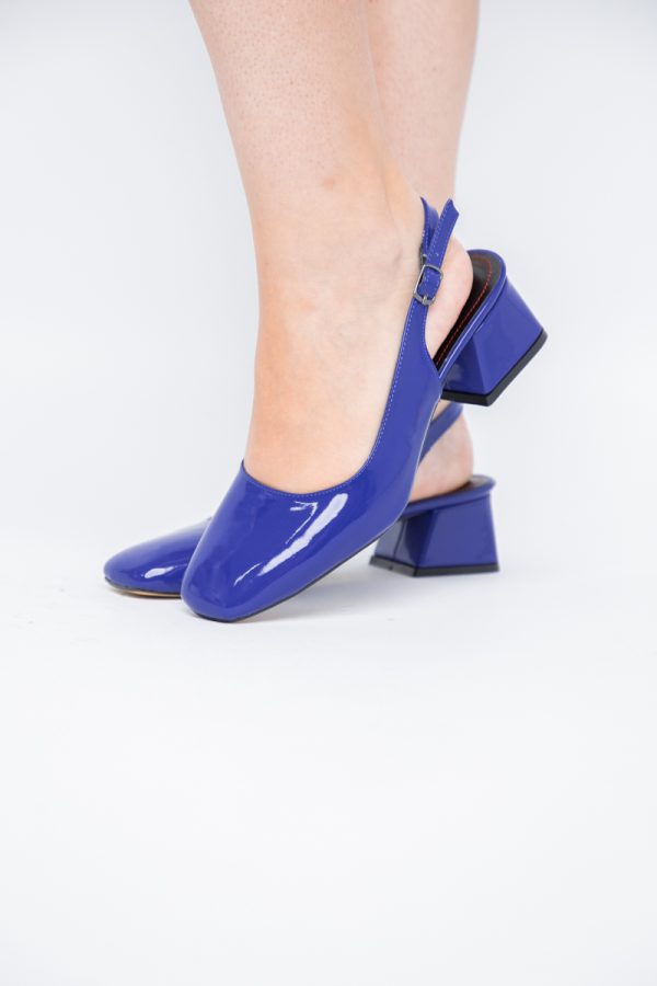 Pantofi Damă cu Toc Gros din Piele Ecologică culoare albastru (BS420AY2404134) 175