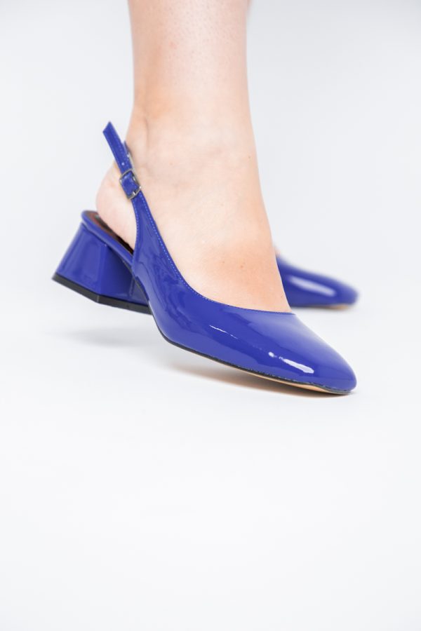 Pantofi Damă cu Toc Gros din Piele Ecologică culoare albastru (BS420AY2404134) 173