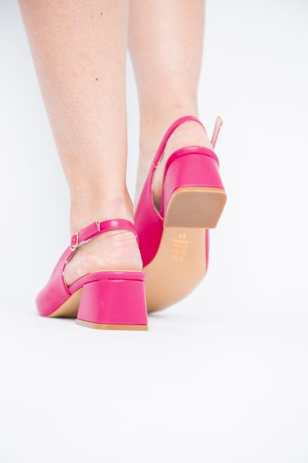 Pantofi Damă cu Toc Gros din Piele Ecologică culoare roz fuchsia(BS420AY2404131) 177