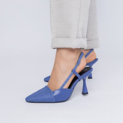 Pantofi damă cu toc subtire piele ecologică Albastru (BS801AY2403874)