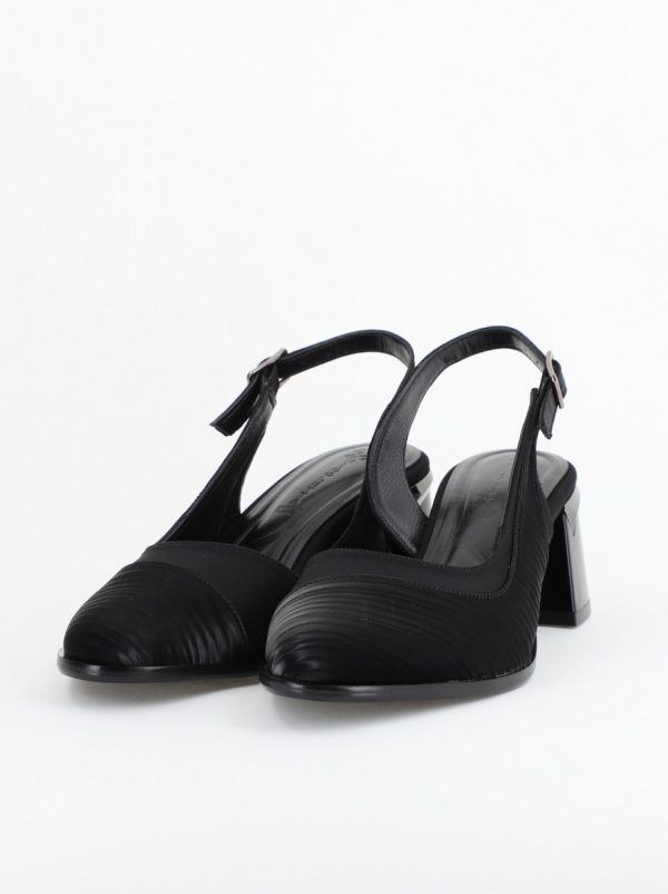 Pantofi Damă cu Toc Gros din Piele Ecologică culoare negru (BS201AY2403859) 6
