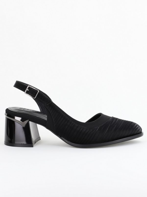 Pantofi Damă cu Toc Gros din Piele Ecologică culoare negru (BS201AY2403859) 7