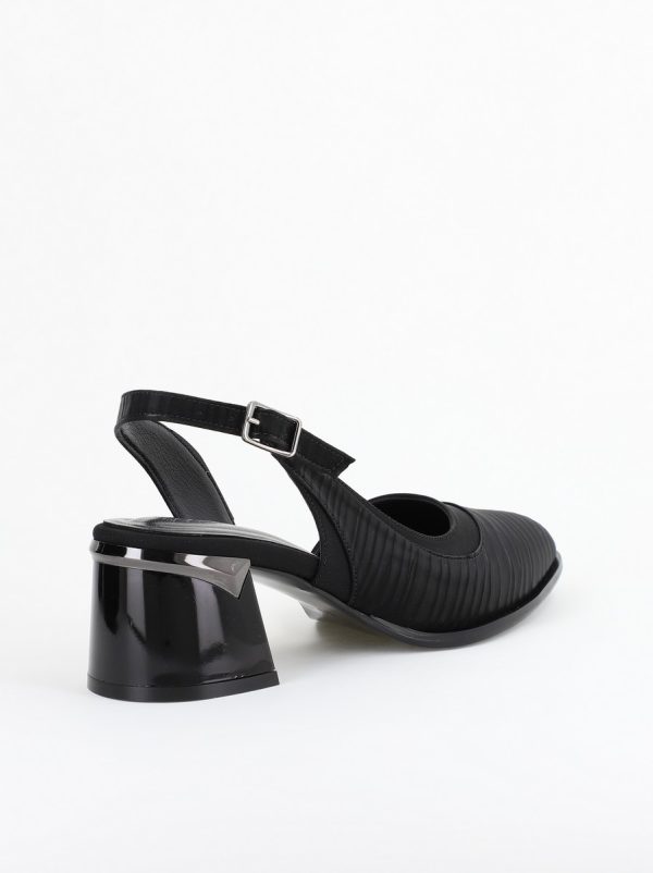Pantofi Damă cu Toc Gros din Piele Ecologică culoare negru (BS201AY2403859) 9