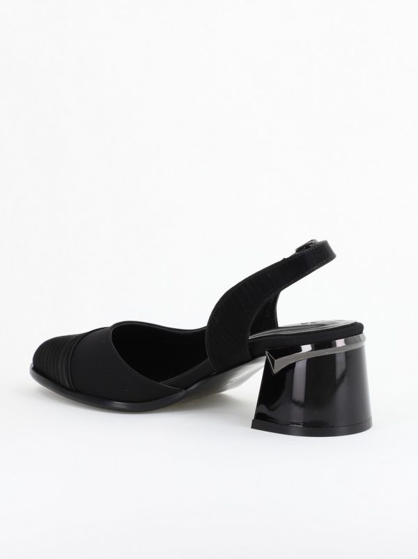 Pantofi Damă cu Toc Gros din Piele Ecologică culoare negru (BS201AY2403859) 10