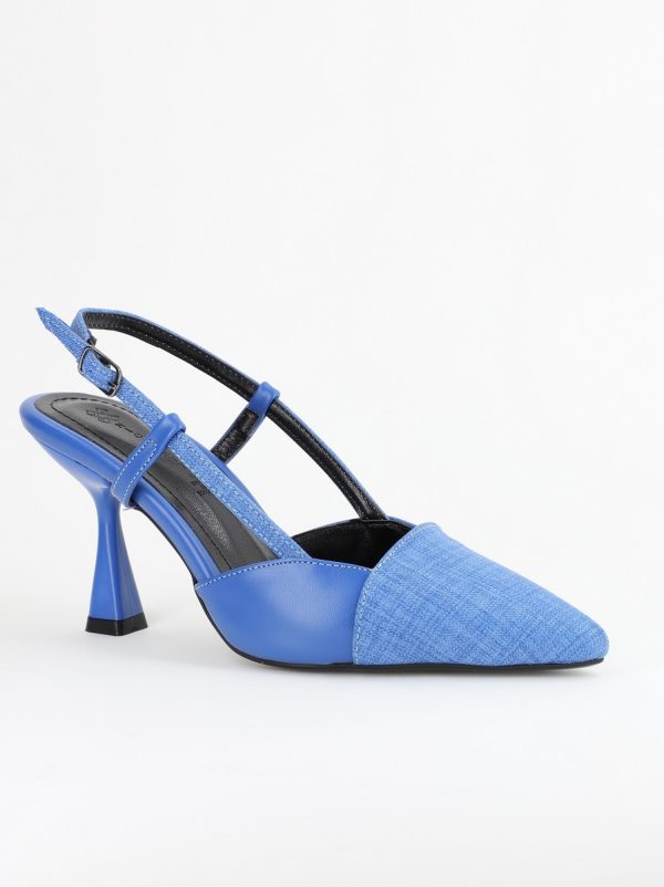 Incaltaminte Dama - Pantofi damă cu toc subtire piele ecologică Albastru (BS801AY2403874)