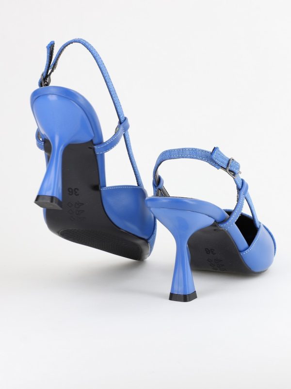 Pantofi damă cu toc subtire piele ecologică Albastru (BS801AY2403874) 13