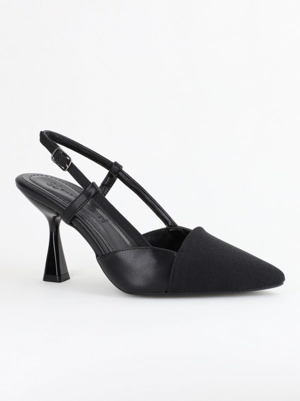 Incaltaminte Dama - Pantofi damă cu toc subtire piele ecologică Negru (BS801AY2403875)