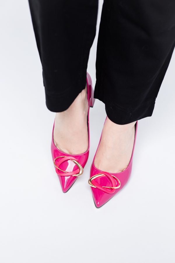 Pantofi pentru femei cu toc gros din piele ecologică în nuanța roz fuchsia (BS300AY2404167) 181