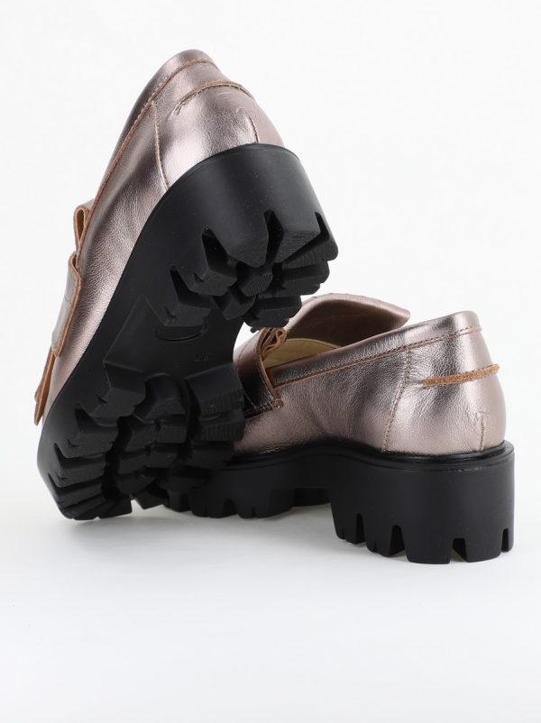 Pantofi Casual Damă din Piele Naturală Box Bronz- Leofex BS04051LE2404008 13