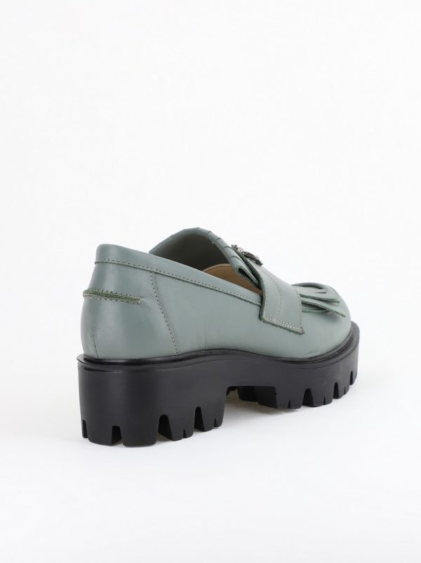 Pantofi Casual Damă din Piele Naturală Box Verde- Leofex BS04051LE2404007 15